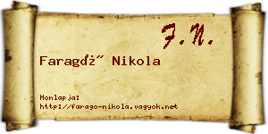 Faragó Nikola névjegykártya