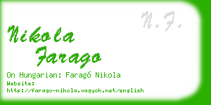 nikola farago business card